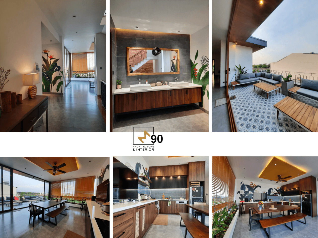 Tổng thể mặt bằng sân thượng biệt thư ehome 4 khi bàn giao cho gia đình