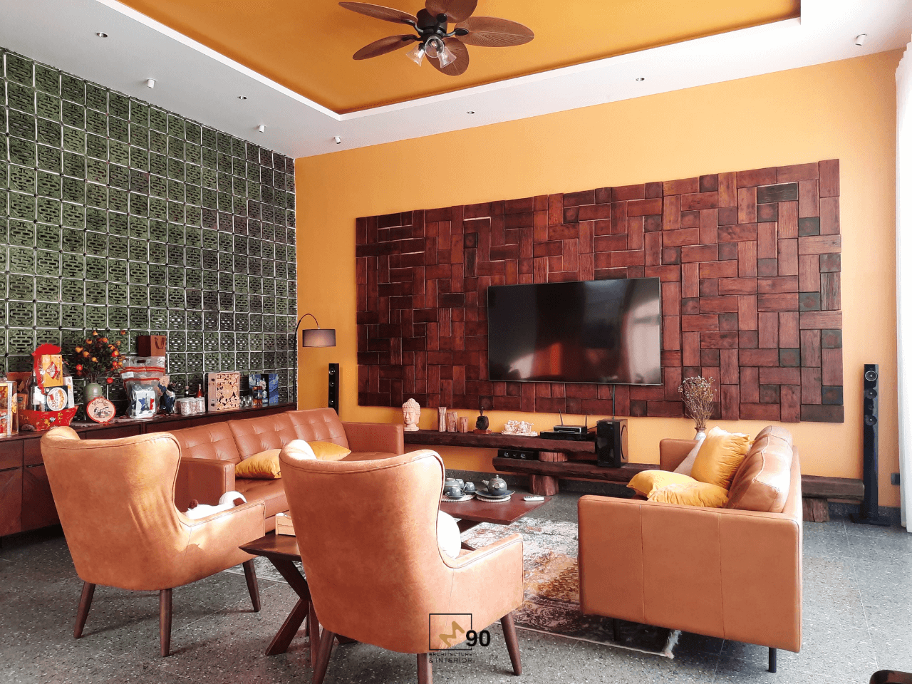 Toàn cảnh phòng khách biệt thự Ehome 4 Bình Dương – M90