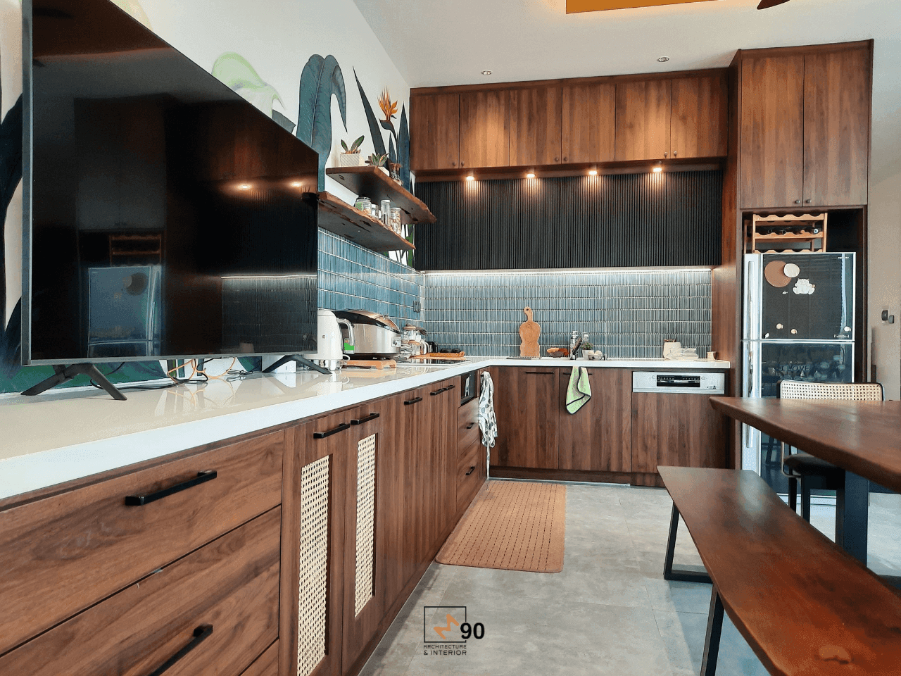 Thiết kế thi công nội thất biệt thự Ehome 4, thiết kế thi công tủ bếp tại Lái Thiêu, TP HCM