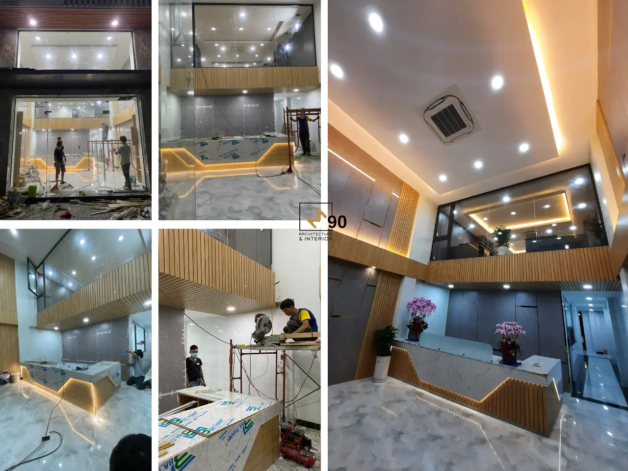 Hình ảnh thi công thực tế nội thất văn phòng trọn gói tại công trình Duy Tân TP.HCM