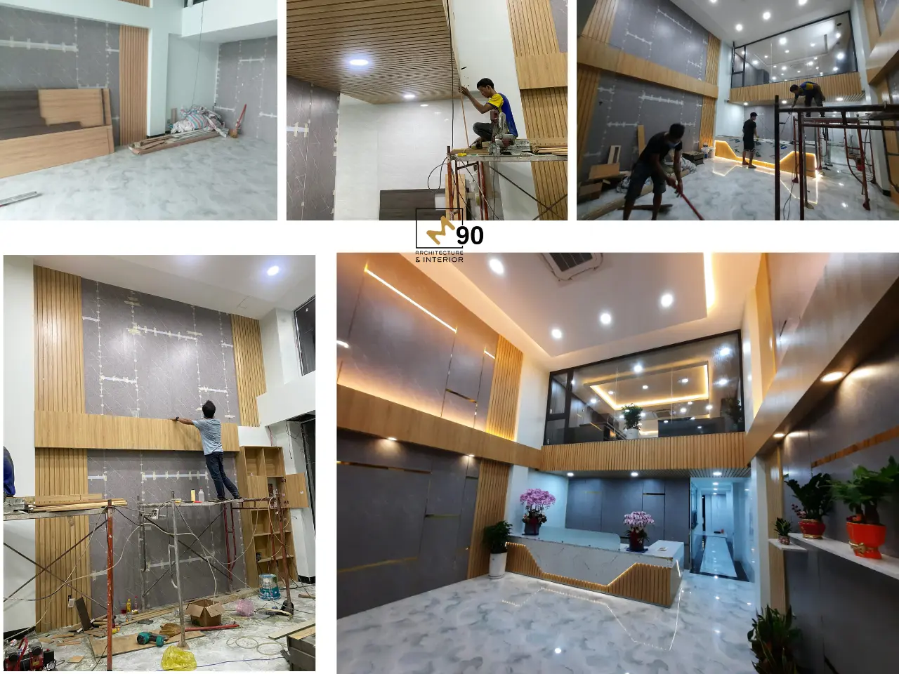 Hình ảnh quá trình sản xuất và thi công nội thất văn phòng trọn gói tại TP.HCM