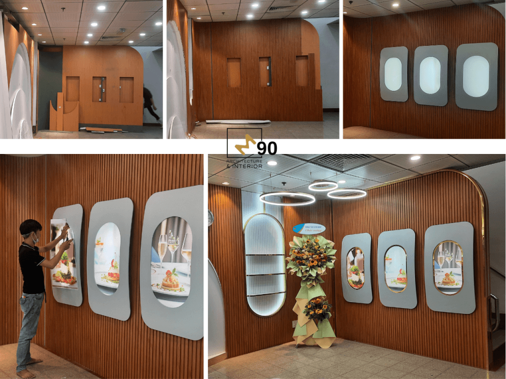 M90 - Xưởng sản xuất nội thất TP HCM, Thi công khu trưng bày sự kiện VACS Vietnam Airlines.