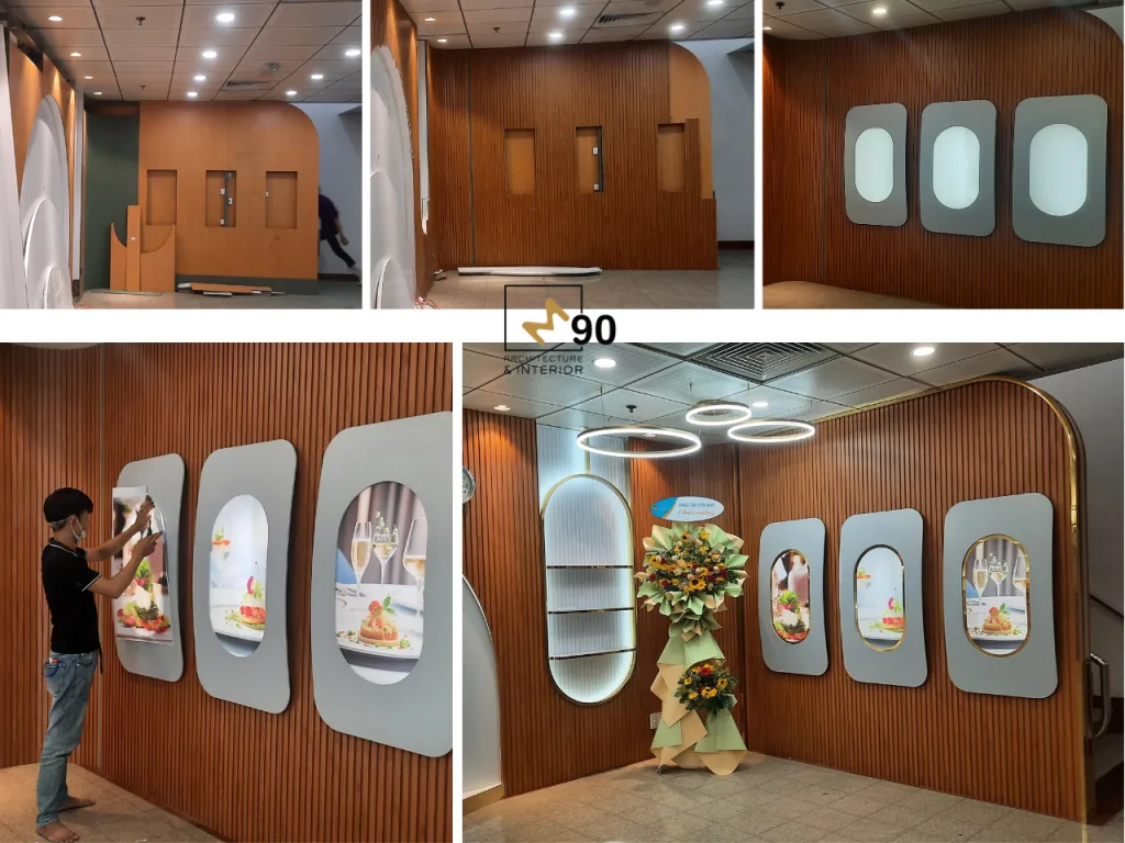 M90 - Xưởng sản xuất nội thất TP HCM, Thi công khu trưng bày sự kiện VACS Vietnam Airlines.