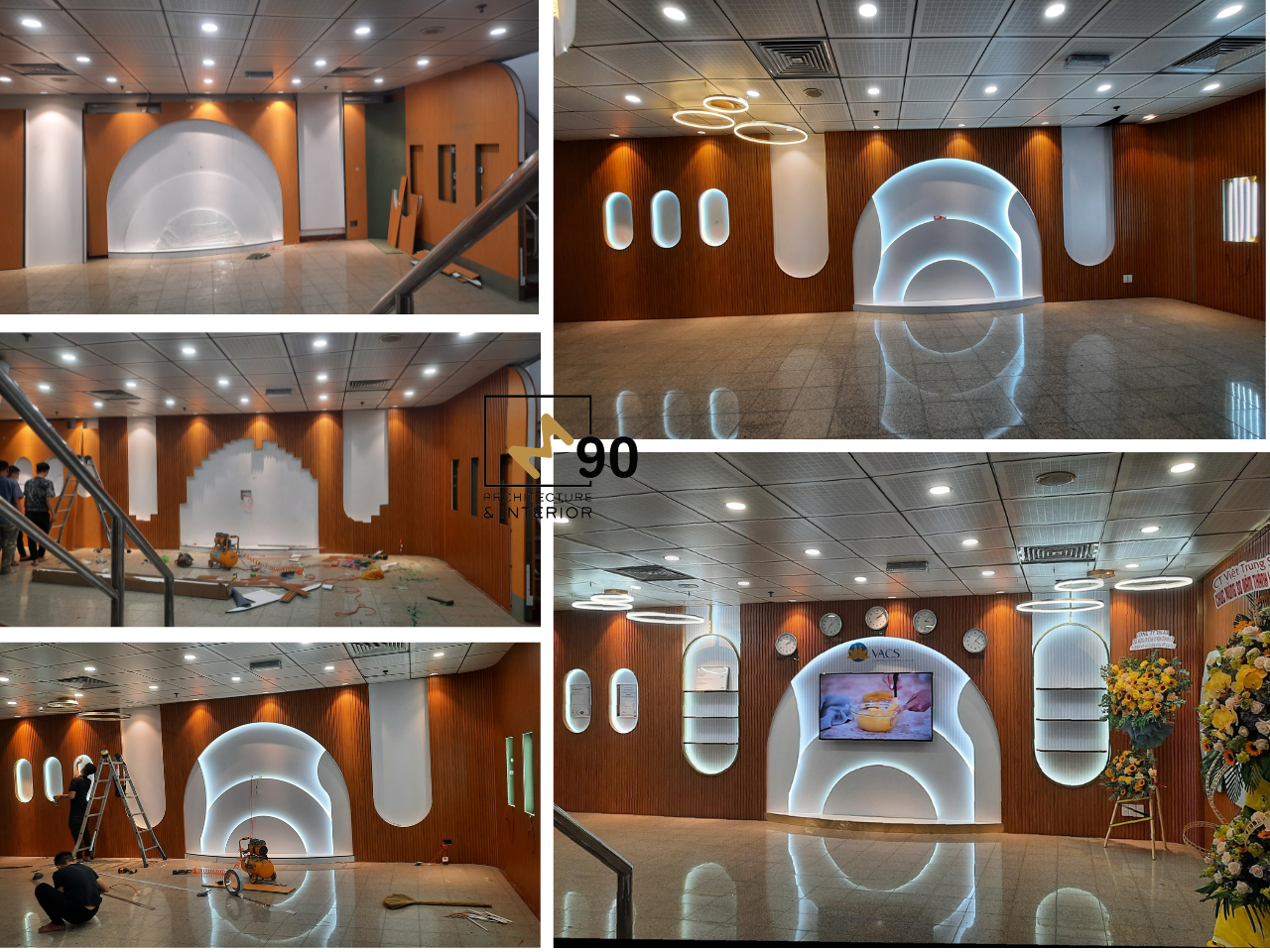 Các giai đoạn thi công sự kiện VACS Vietnam Airlines.