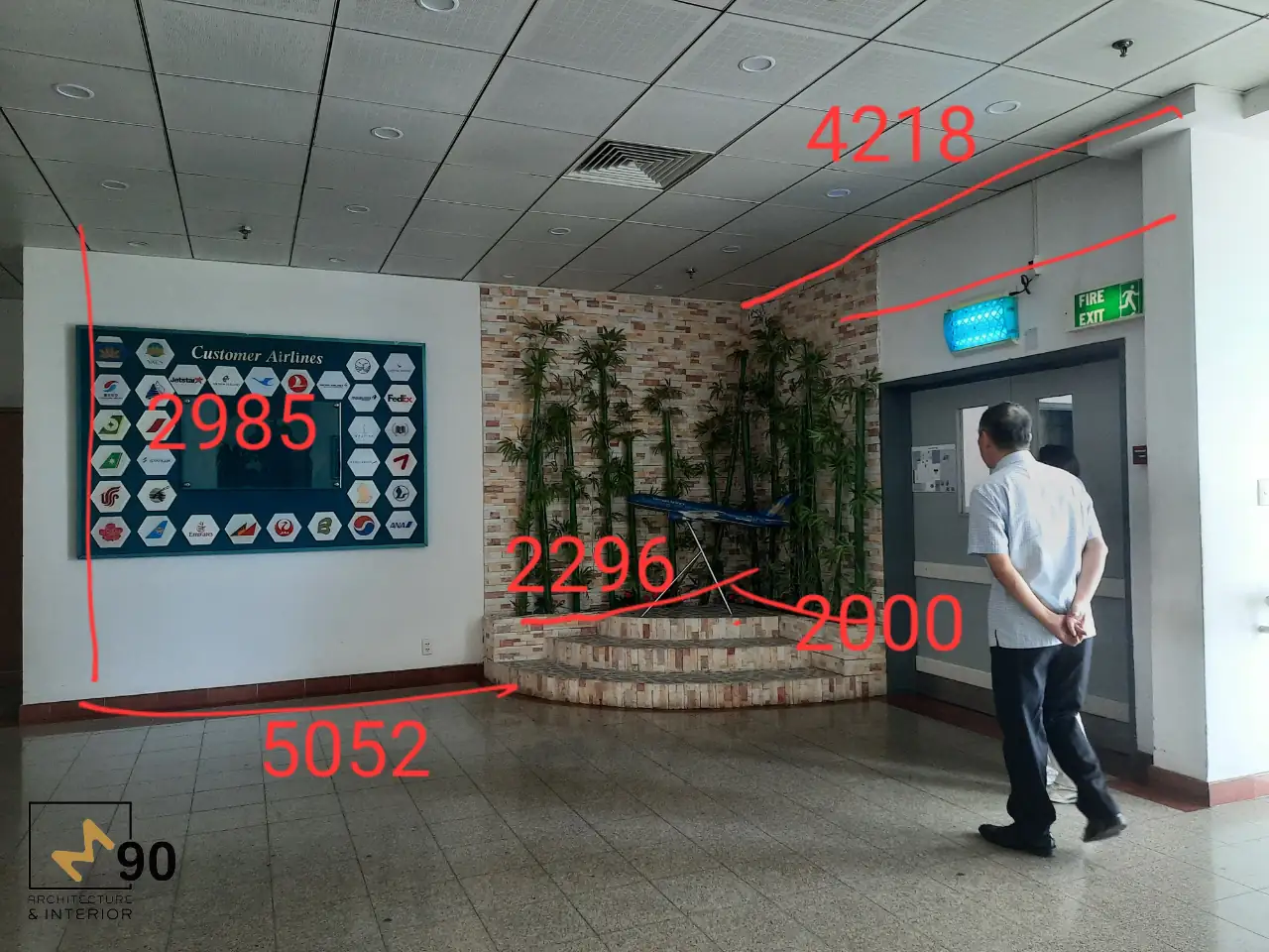 Đo đạc kích thước công trình VACS Vietnam Airlines trước thi công.