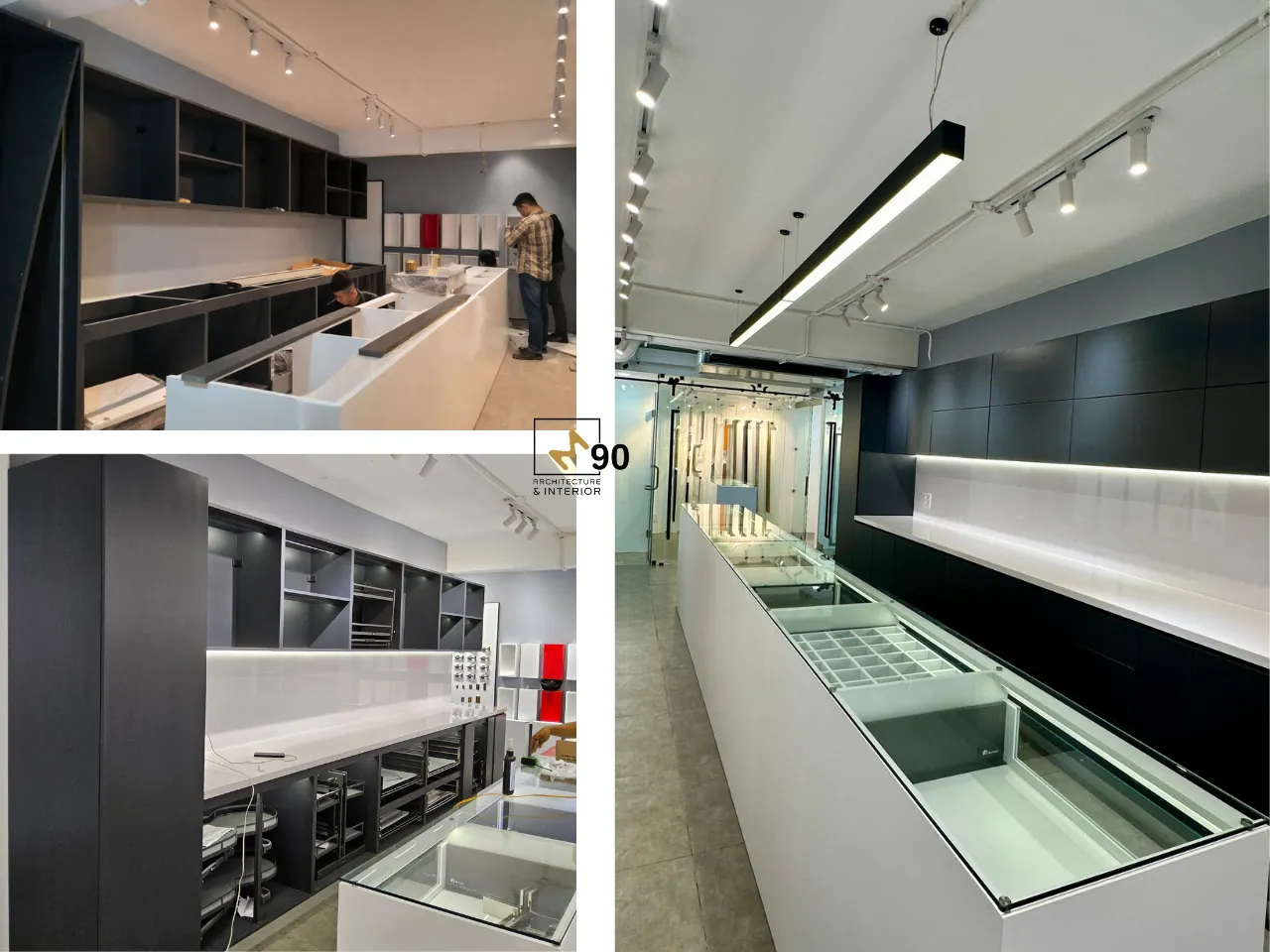 Đội thi công nội thất M90 làm việc tại công trình Vickini